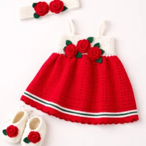 Ruby Rose Baby Crochet Dress Set