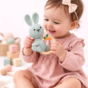 Mint Crochet Bunny Rattle